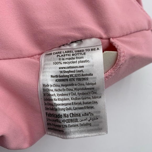Cotton:On Curve Strappy Sports Crop Bra Bralette Lollipop Pink Women 16/18 NWT - Picture 7 of 10